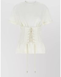 McQueen - Cotton Corset T-Shirt - Lyst
