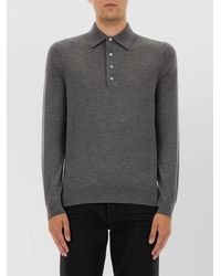 Tom Ford - Fine-Knit Wool Long-Sleeve Polo Shirt - Lyst