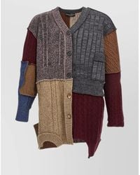 Dolce & Gabbana - Wool Blend Oversized V-Neck Cardigan - Lyst