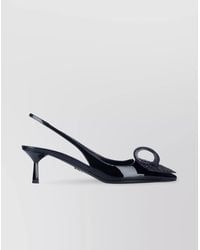 Prada - Embellished Kitten Heel Pointed Toe Pumps - Lyst