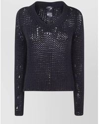 SAPIO - V-Neck Wool Jumper - Lyst