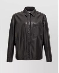 Loewe - Leather Overshirt Stitch Detailing - Lyst
