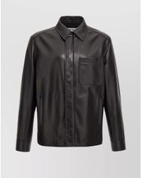 Loewe - Leather Shirt Jacket - Lyst