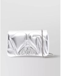 McQueen - The Seal Mini Leather Clutch Bag - Lyst