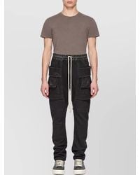 Rick Owens - Cotton Drawstring Cargo Trousers - Lyst