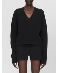Rick Owens - V Neck Long Sleeve Cropped Lounge Top - Lyst