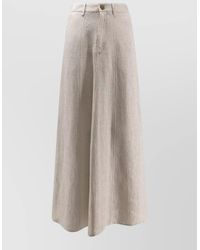 Alysi - Linen Flared A-Line Skirt - Lyst