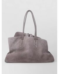 The Attico - La Passeggiata Medium Suede Top Handle Tote - Lyst