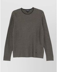 Emporio Armani - Wool Crew Neck Sweater Geometric Knit - Lyst