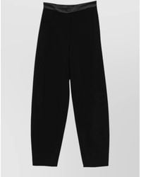 Emporio Armani - Satin-Trim Tapered Cropped Trousers - Lyst