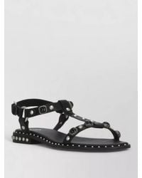 Ash - Leather Sandals Flat Sole Ankle Strap - Lyst