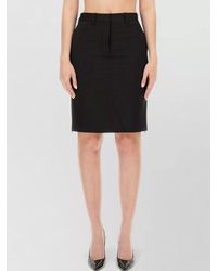 Helmut Lang - Wool Skirt Knee Length Belt Loops Pockets - Lyst