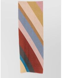 Paul Smith - Fine-Knit Wool Cashmere Diagonal-Stripe Scarf - Lyst