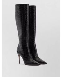 Paris Texas - Leather Crocodile-Effect Knee-High Boots - Lyst