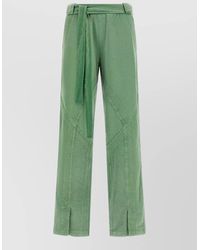 The Attico - Cotton Front Split Wide-Leg Trousers - Lyst