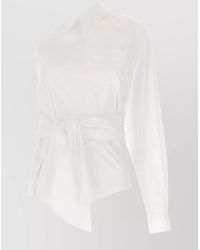Moschino - Asymmetric One-Shoulder Shirt Chest Pocket Detail - Lyst