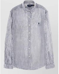 Polo Ralph Lauren - Logo Shirt Long Sleeves Striped Button-Down Collar - Lyst