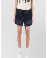 R13 - Crossover Denim Shorts Five Pocket Design - Lyst