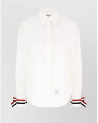 Thom Browne - Cotton Poplin Long-Sleeve Button-Down Shirt - Lyst