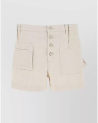 Etro - Cotton Shorts With Rolled Hem And Waist Loops - Lyst