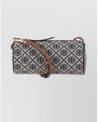 Tory Burch - T Monogram Embroidered Canvas Crossbody Bag - Lyst