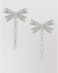 Self-Portrait - Crystal Bow Drop Earrings Refined Design - Lyst