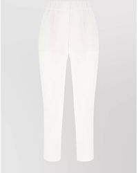 Brunello Cucinelli - Silk Cropped Straight-Leg Trousers - Lyst