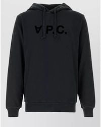 A.P.C. - Hooded Knit Sweater Drawstring Ribbed Trims - Lyst