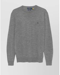Ralph Lauren - Crew Neck Wool Sweater With Mélange Effect - Lyst