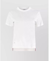 Thom Browne - Cotton Ribbed Crew Neck T-Shirt - Lyst