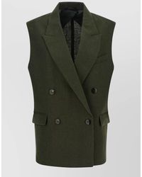 Max Mara - Mstaia Tailored Vest Buttons Flap Pockets - Lyst