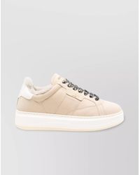 Woolrich - Leather Platform Sneakers With Contrast Panel - Lyst