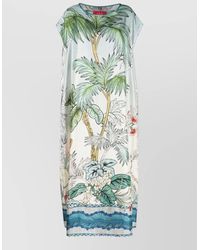 F.R.S For Restless Sleepers - Silk Kaftan Dress Tropical Japanese Branch - Lyst