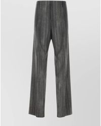 Versace - Printed Virgin Wool Wide-Leg Trousers - Lyst
