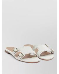 Santoni - Flat Sole Sandals Open Toe Textured Straps - Lyst