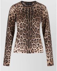 Dolce & Gabbana - Leopard Printed Knitted Jumper - Lyst