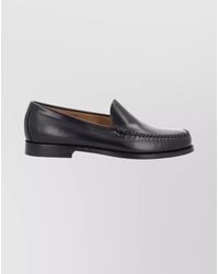G.H. Bass & Co. - Round Toe Leather Loafers With Stitched Design - Lyst