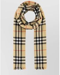 Burberry - Embroidered Cashmere-Blend Checked Scarf - Lyst