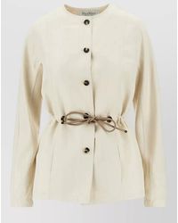 Max Mara - Jacket Drawstring Waist Long Sleeves Round Neck - Lyst