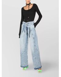 The Attico - Boat Neck Lace Up Knitted Top - Lyst