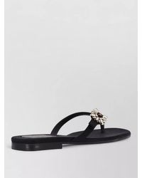 Roger Vivier - Embellished Strap Slides Flat Sole Open Toe - Lyst