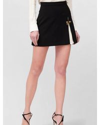 Elisabetta Franchi - High Waist Mini Skirt Hardware Detail Slit - Lyst