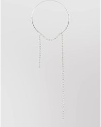 MM6 by Maison Margiela - Crystal Chain Asymmetric Rigid Necklace - Lyst