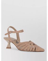 LA ROSE - Woven Pointed Toe Sandals Buckle Detail - Lyst