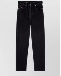 DIESEL - Denim Distressed Low-Rise Straight-Leg Jeans - Lyst