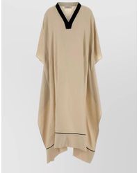 Agnona - Linen Kaftan Contrast Trim Loose Fit - Lyst