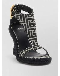 Balmain - Anthem Ankle Strap Wedge Espadrille Sandals - Lyst
