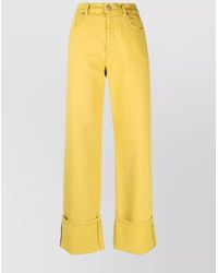 P.A.R.O.S.H. - Cotton-Blend Straight-Leg Trousers - Lyst