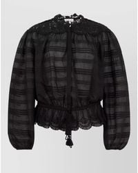 Isabel Marant - Long Sleeve Cotton Blouse Peplum Hem - Lyst