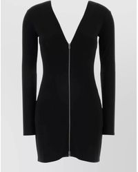 Alexander Wang - Stretch Viscose Bodycon Mini Dress V Neckline - Lyst
